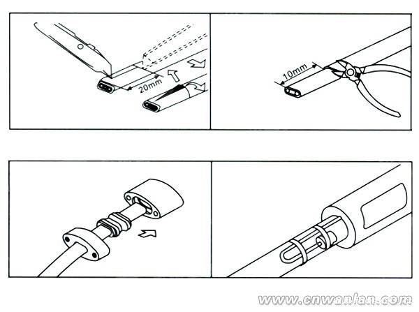 防爆电伴热带尾端接线安装