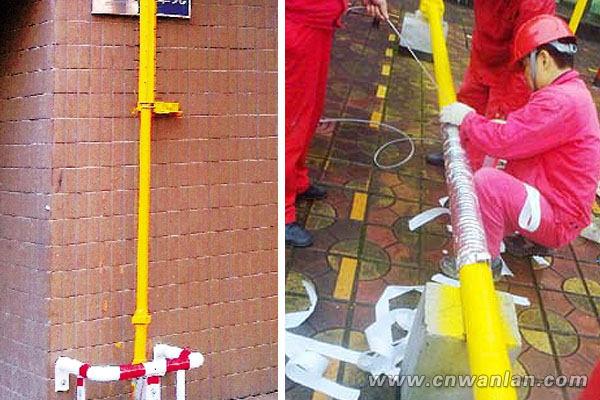 小区天然气管道使用自限温电热带，防冻、增压一举两得