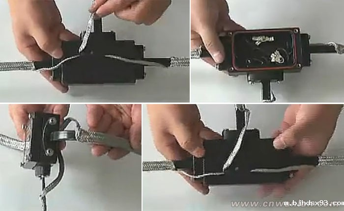 三通接线盒处的伴热带防爆接线